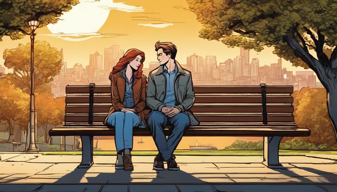 A couple enjoying a peaceful moment on a park bench. embrace-awkward-silences-215514174-9546374