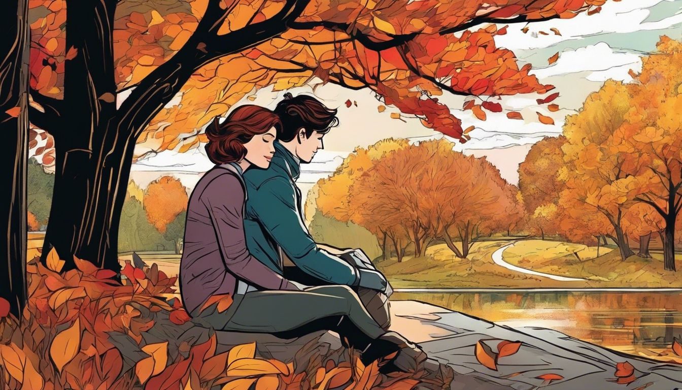 A couple embraces in a cozy park surrounded by autumn foliage. the-role-of-physical-intimacy-on-a-second-date-215514569-8274873