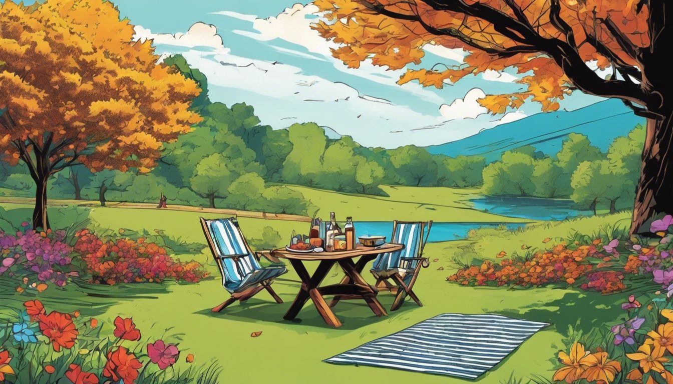 A lush park with a vibrant picnic set-up in nature. show-you-were-listening-on-the-first-date-215514981-9611924