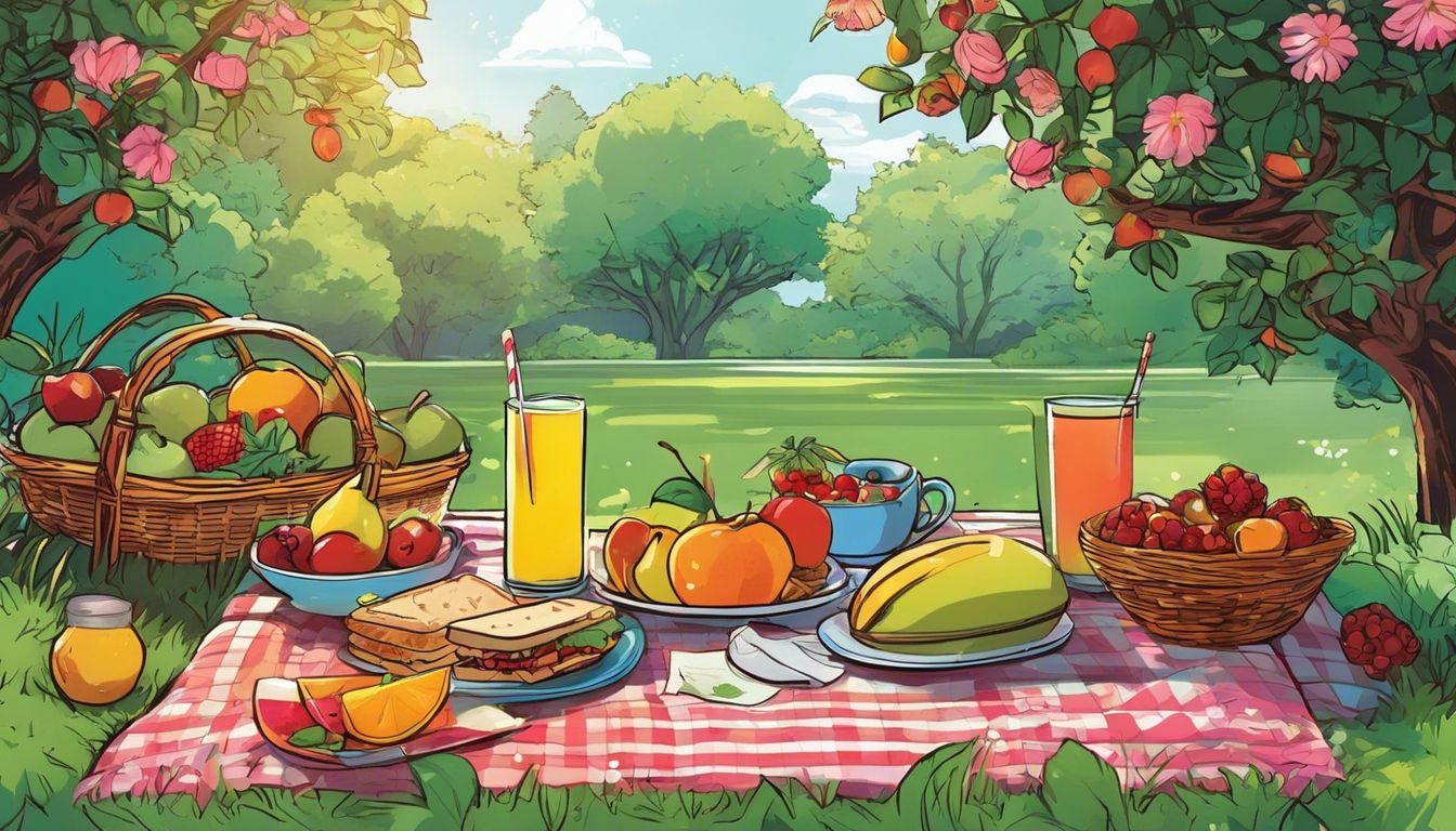 A peaceful picnic with fruits, sandwiches, and drinks in a garden. the-significance-of-being-comfortable-with-one-another-215514211-7987352